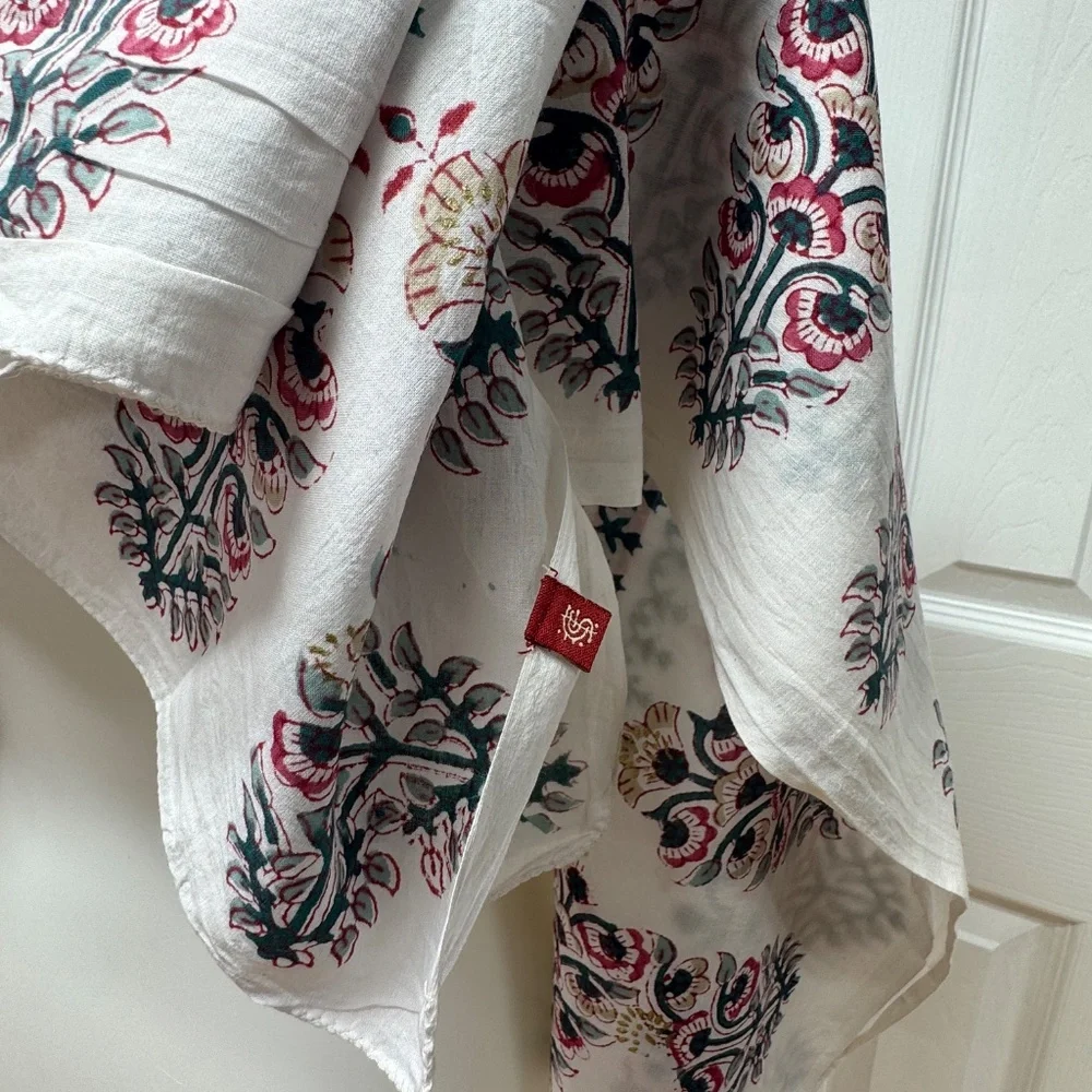 Indian‎ Hand Block Printed Cotton Scarf Or Sarong - 75